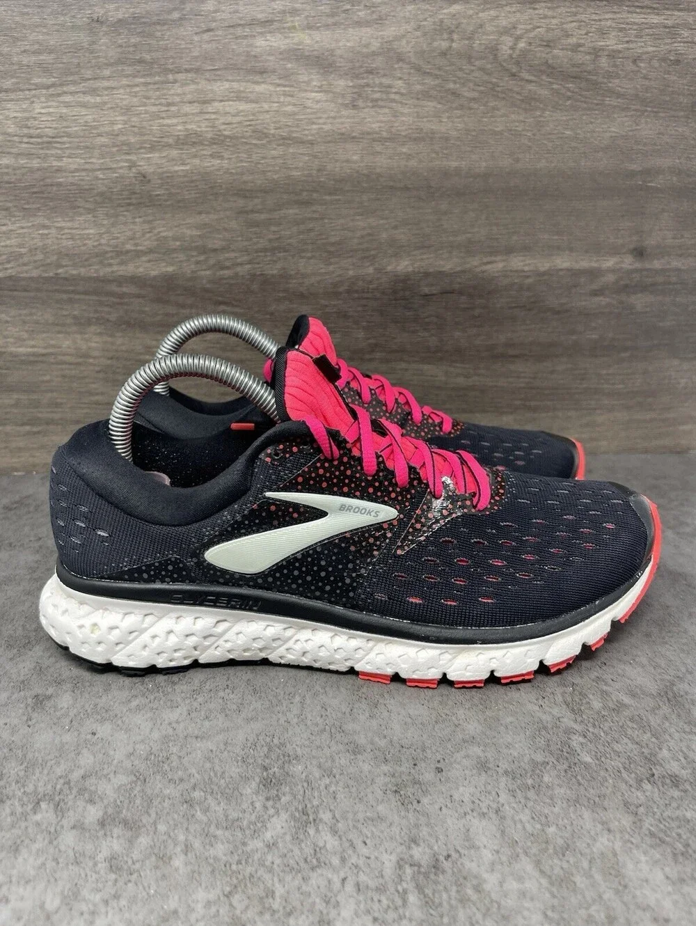 Brooks Glycerin 16 Womens Size 8.5 Black Pink Gray DNA LOFT Running Shoes